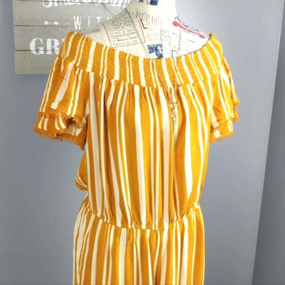 Xhilaration L Striped jumpsuit